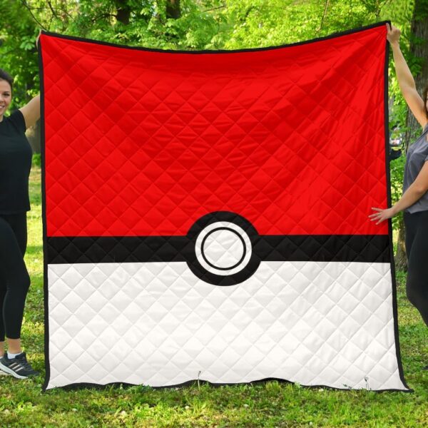 Pokemon Anime Premium Quilt – Minimalist Square Pokeball Go Quilt Blanket