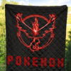 Pokemon Anime Premium Quilt Team Valor Symbol Red Moltres Relies On Strength Pokemon Go Quilt Blanket 5