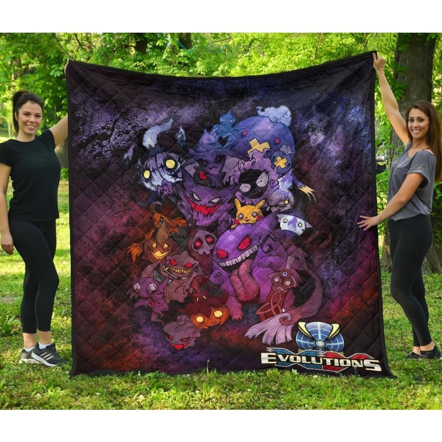 Pokemon Anime Scary Pokemon Evolution Halloween Cosplay Premium Quilt Blanket