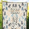 Positive Good Vibes Hi Hand Sign Patterns Blanket 5