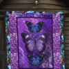 Purple Galaxy Butterfly Quilt Blanket Gift For Butterfly Lover 3