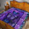 Purple Galaxy Butterfly Quilt Blanket Gift For Butterfly Lover 15