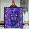 Purple Galaxy Butterfly Quilt Blanket Gift For Butterfly Lover 21