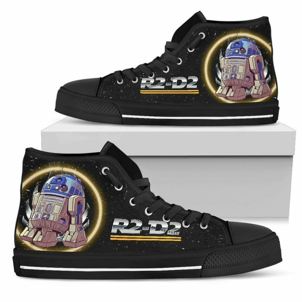 R2-D2 Sneakers High Top Shoes Fan Gift