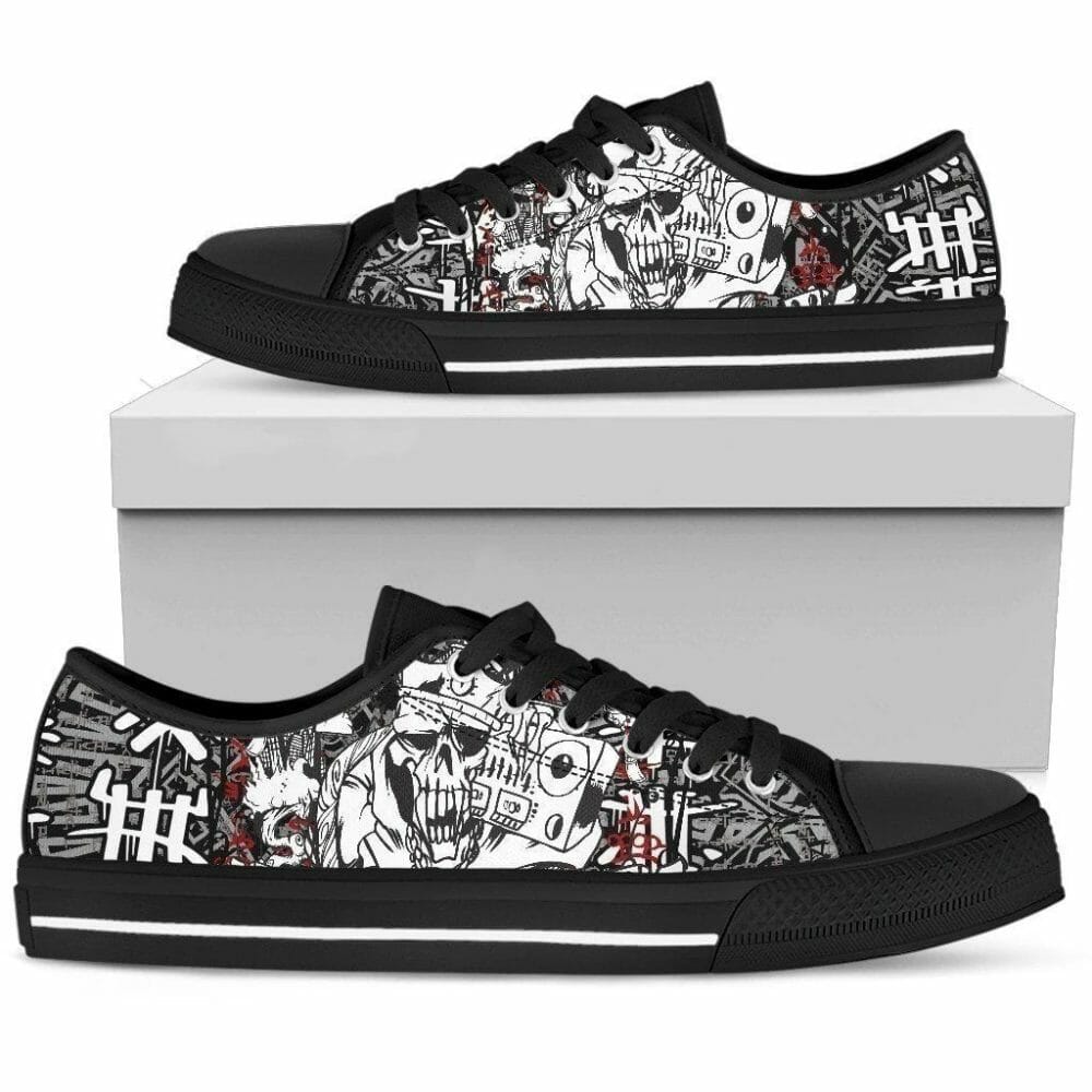 Rap Lover Skull Men Low Top Shoes Gift Idea