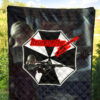 Resident Evil Game Premium Quilt - Black White Umbrella Corporation Blonde Girl Quilt Blanket 5