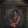 Resident Evil Game Premium Quilt - Pretty Ada Wong Red Dress Quilt Blanket 7