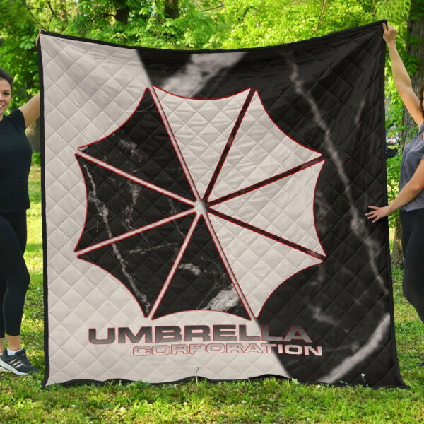 Resident Evil Game Premium Quilt – Umbrella Corp Symbol Black White Yin And Yang Quilt Blanket