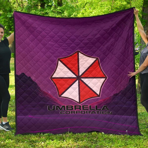 Resident Evil Game Premium Quilt – Umbrella Corp Symbol Retro Galaxy Wave Quilt Blanket