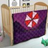 Resident Evil Game Premium Quilt - Umbrella Corp Symbol Retro Galaxy Wave Quilt Blanket 21