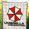 Resident Evil Game Premium Quilt - Umbrella Corp Symbol USS White And Red Quilt Blanket 5