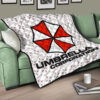 Resident Evil Game Premium Quilt - Umbrella Corp Symbol USS White And Red Quilt Blanket 17