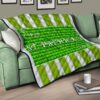 Saint Patrick's Happy St. Patrick Shamrock Patterns Green White Premium Quilt Blanket 17