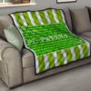 Saint Patrick's Happy St. Patrick Shamrock Patterns Green White Premium Quilt Blanket 15