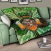 Saint Patrick's Leprechauns Beers Shamrock Spiral Green White Premium Quilt Blanket 17