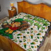 Saint Patrick's Leprechauns Drinking Beers St. Patrick Symbols Patterns Premium Quilt Blanket 19