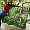 Saint Patrick's Leprechauns Stealing Pot Of Gold Coins Premium Quilt Blanket 11