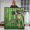 Saint Patrick's Leprechauns Stealing Pot Of Gold Coins Premium Quilt Blanket 3