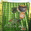 Saint Patrick's Leprechauns Stealing Pot Of Gold Coins Premium Quilt Blanket 5