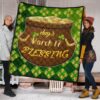 Saint Patrick's Mar 17 Blessing Pot Of Gold Coins Premium Quilt Blanket 1