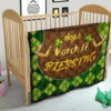 Saint Patrick's Mar 17 Blessing Pot Of Gold Coins Premium Quilt Blanket 21