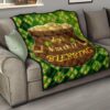 Saint Patrick's Mar 17 Blessing Pot Of Gold Coins Premium Quilt Blanket 15