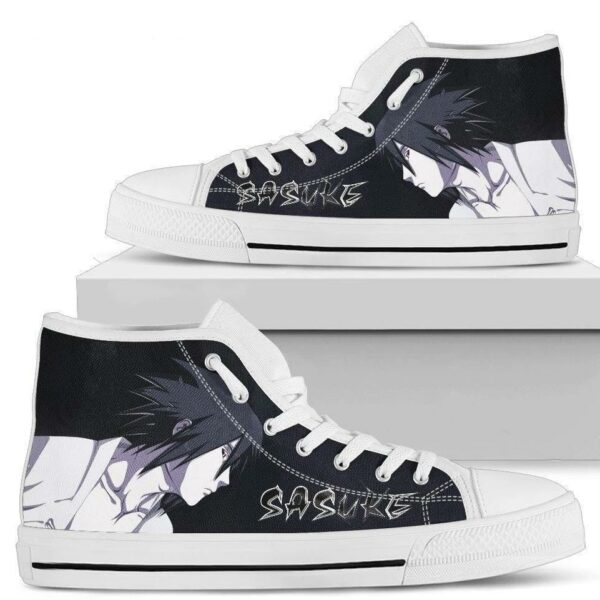 Sasuke Naruto Anime Sneakers High Top Shoes Fan Gift