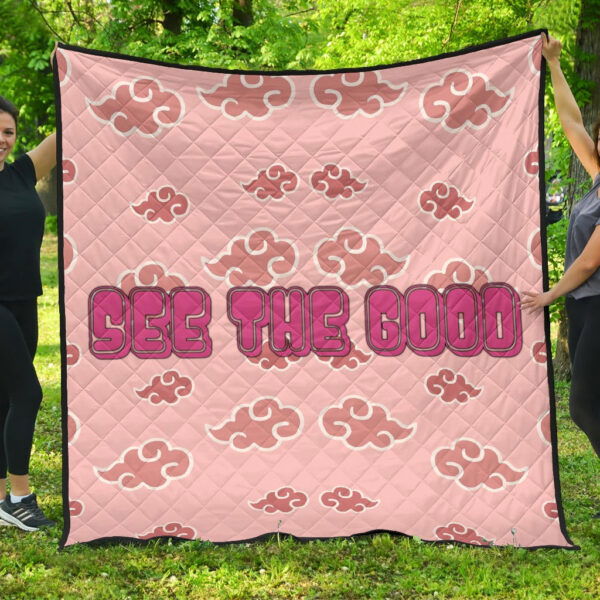 See The Good Akatsuki Pink Cloud Patterns Premium Quilt Blanket