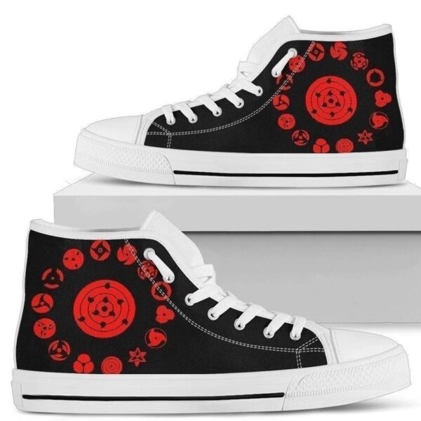 Sharingan Eyes Naruto Sneakers High Top Shoes Fan Gift