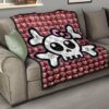 Skull Premium Quilt - Feminine Skull Sign With Sunflower Patterns Quilt Blanket 15