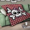 Skull Premium Quilt - Feminine Skull Sign With Sunflower Patterns Quilt Blanket 17