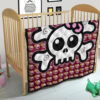 Skull Premium Quilt - Feminine Skull Sign With Sunflower Patterns Quilt Blanket 21