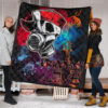 Skull Premium Quilt - Graffiti Love Skull Wearing Street Style Hat Quilt Blanket 1