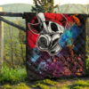 Skull Premium Quilt - Graffiti Love Skull Wearing Street Style Hat Quilt Blanket 13