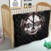 Skull Premium Quilt - Horror Pirate Skull Wear Headphone Black White Quilt Blanket 21