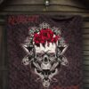 Skull Premium Quilt - Knight Lover Broken Skull With Rose Artwork Quilt Blanket 7