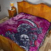 Skull Premium Quilt - Machine Cyborg Skull Death Reaper In Love Quilt Blanket 19