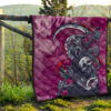 Skull Premium Quilt - Machine Cyborg Skull Death Reaper In Love Quilt Blanket 13