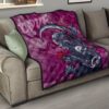 Skull Premium Quilt - Machine Cyborg Skull Death Reaper In Love Quilt Blanket 15