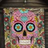 Skull Premium Quilt - Pink Mandala Skull Floral Skull Patterns Quilt Blanket 7