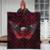 Skull Premium Quilt - Powerful Skull With Wings And Red Victim Souls Quilt Blanket 3