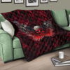 Skull Premium Quilt - Powerful Skull With Wings And Red Victim Souls Quilt Blanket 17