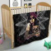 Skull Premium Quilt - Pretty Death Rose Lady Hug Skull Head Quilt Blanket 21