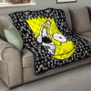 Skull Under Bart Simpson Head Tiny Skull Patterns Premium Quilt Blanket 15