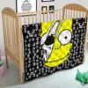 Skull Under Bart Simpson Head Tiny Skull Patterns Premium Quilt Blanket 21