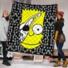 Skull Under Bart Simpson Head Tiny Skull Patterns Premium Quilt Blanket 1