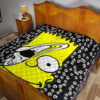 Skull Under Bart Simpson Head Tiny Skull Patterns Premium Quilt Blanket 19