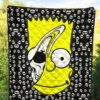 Skull Under Bart Simpson Head Tiny Skull Patterns Premium Quilt Blanket 5