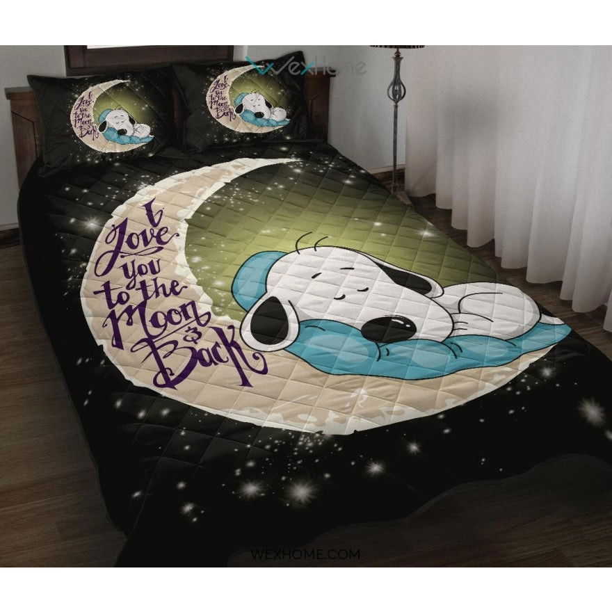 Snoopy To The Moon Quilt Bed Sets – Unique Design Amazing Gift