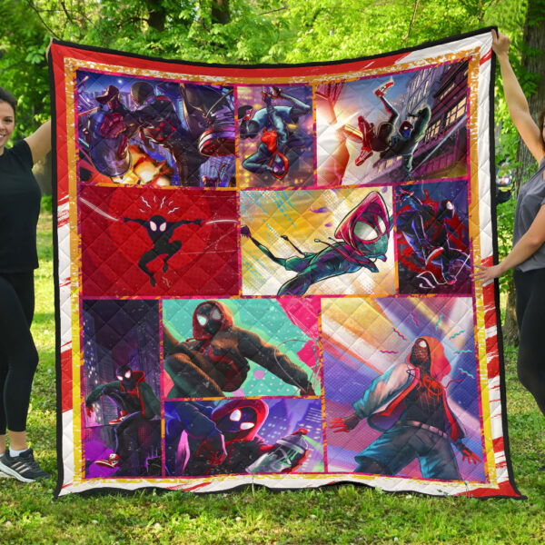 Spider Man Into Spiderverse Premium Quilt Blanket Movie Home Decor Custom For Fans